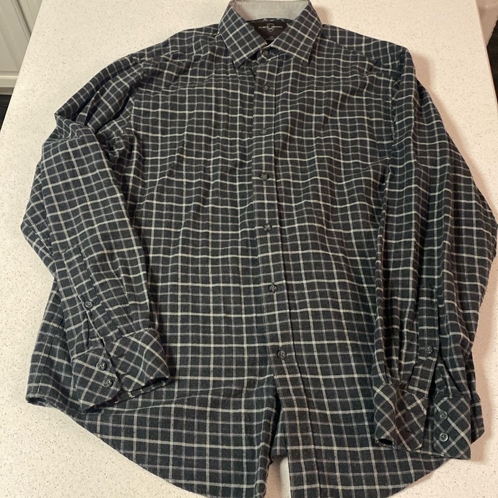 🍍BLACK BROWN 1826 button down 🍍SIZE LARGE 🍍Q-1